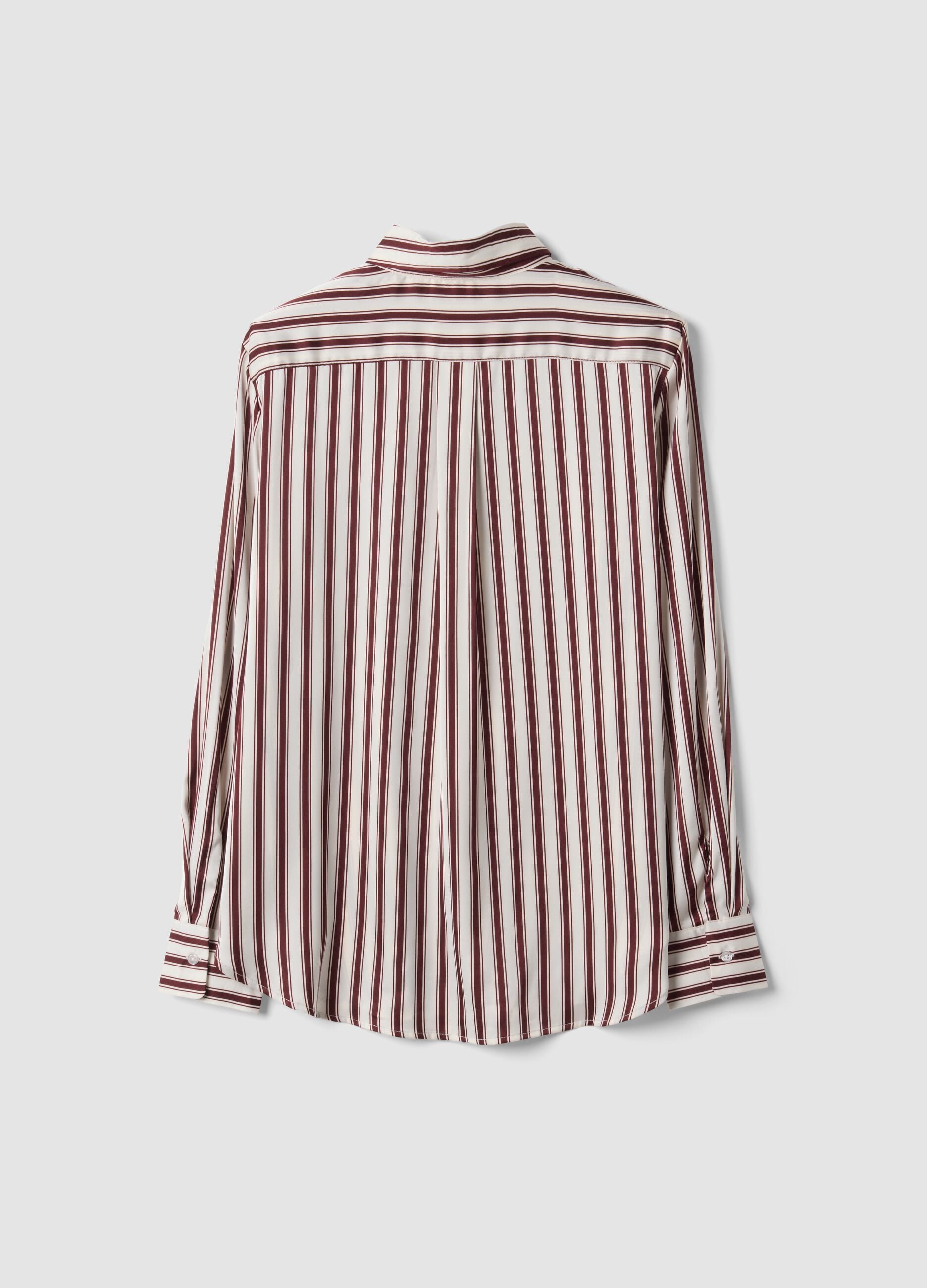Camicia bianca in tessuto elasticizzato a righe regular fit