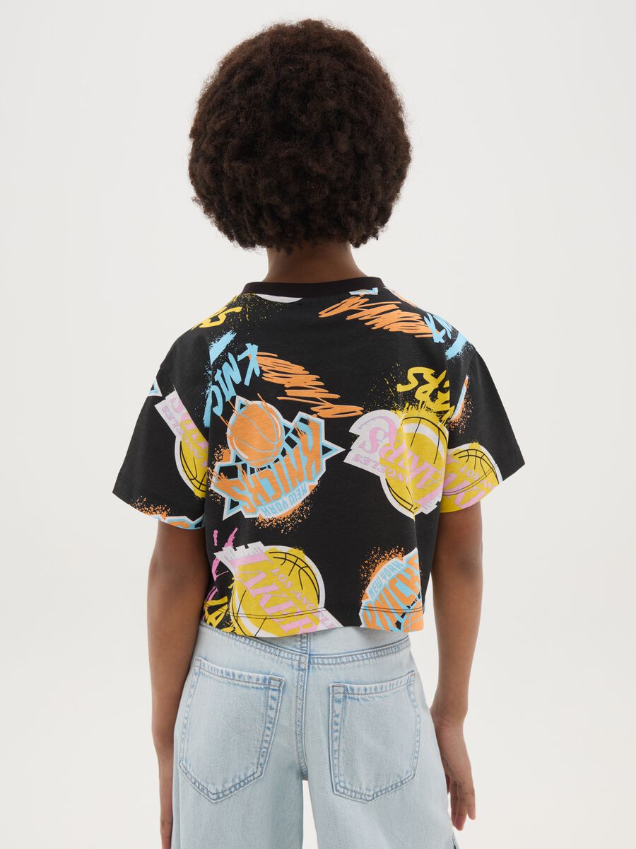 T-shirt da ragazze in puro cotone multicolor regular fit con stampa vivace_2
