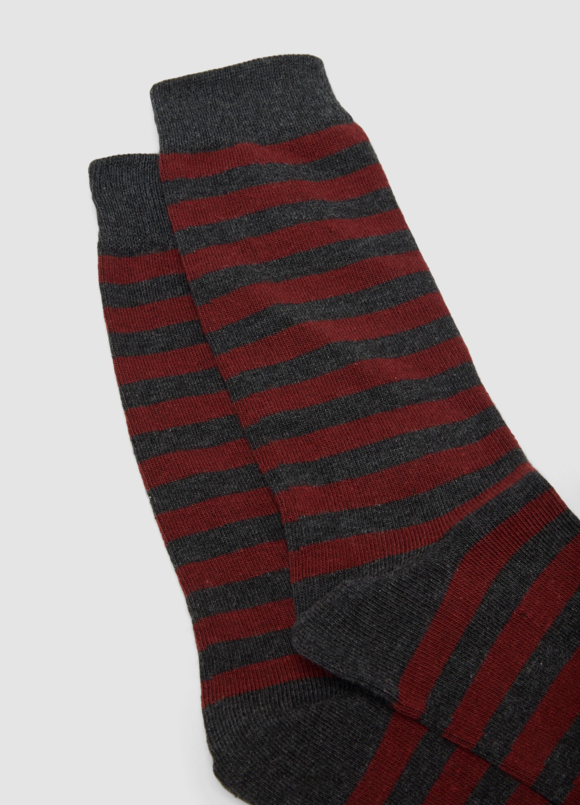 Three-pack of blue mid-calf socks in stretch organic cotton
