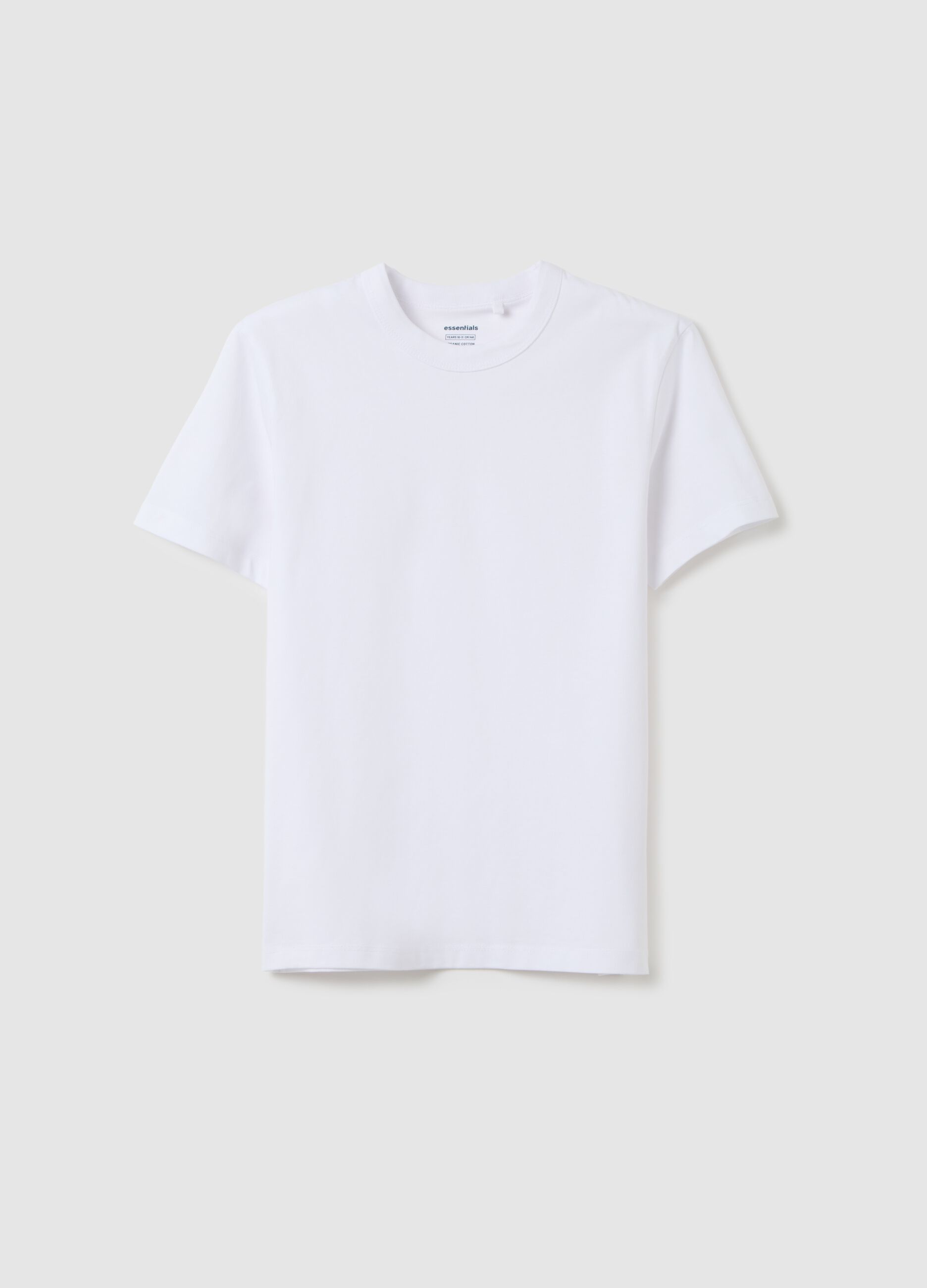 Boys’ white regular-fit T-shirt in 100% cotton