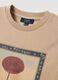 Beige pure cotton T-shirt with floral print_5