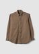 Camicia marrone regular fit con collo button-down easy iron_4