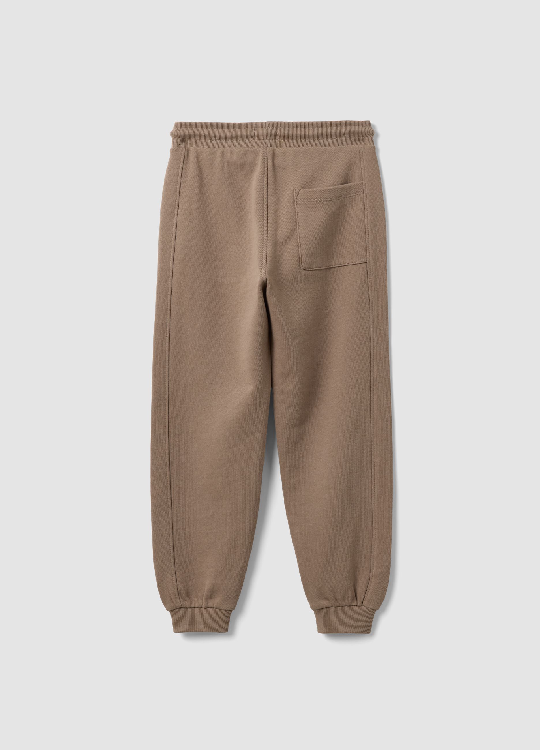 Pantaloni jogger beige in cotone organico