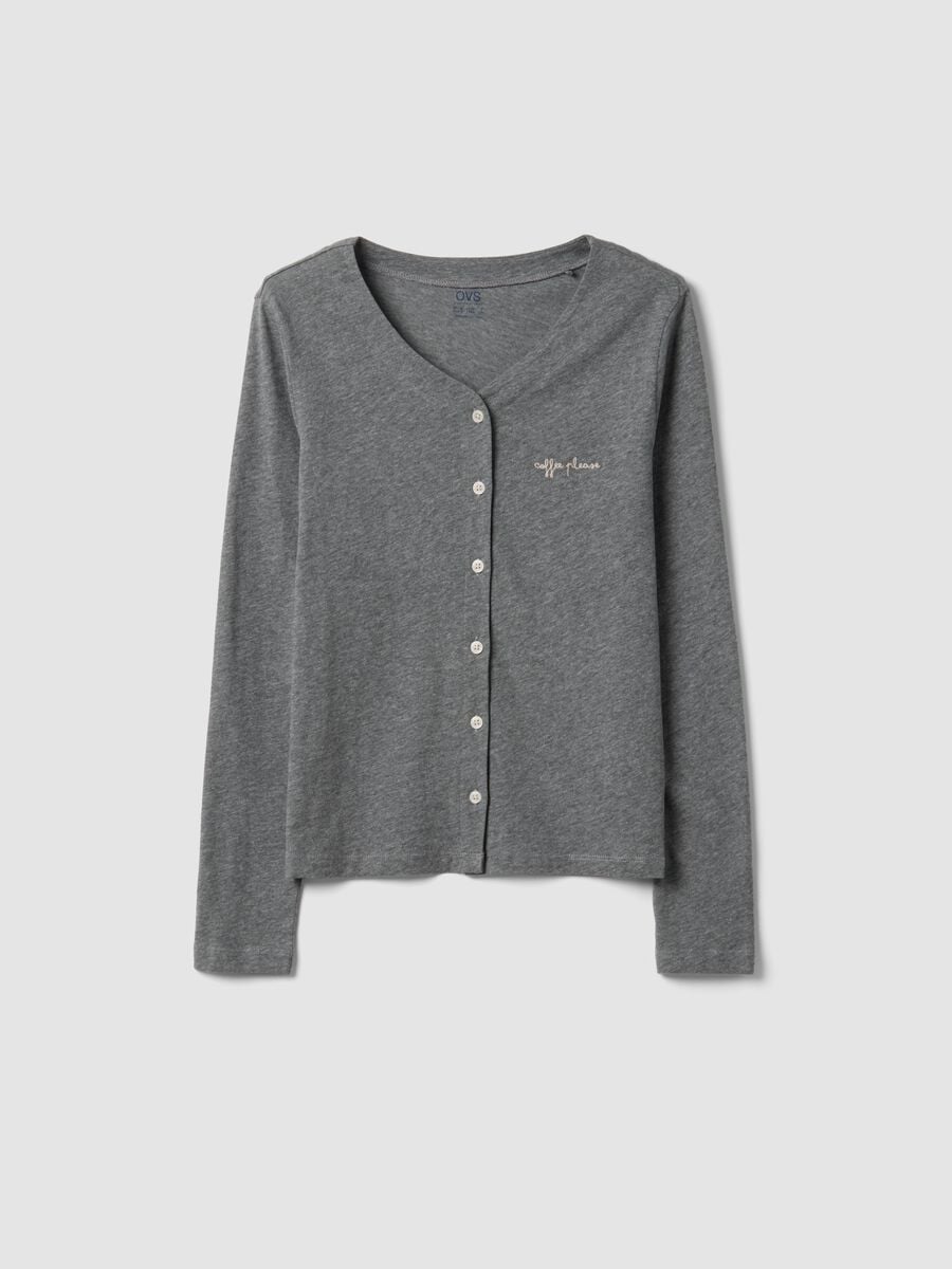 Grey cotton-viscose blend pyjama T-shirt_4