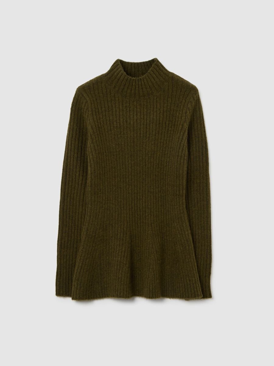 Green Ribbed Turtleneck Sweater - Fitted Fit_5