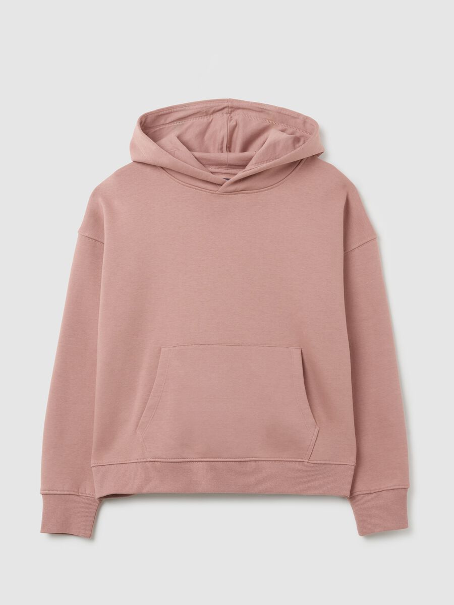 Pink regular fit cotton blend sweatshirt_4