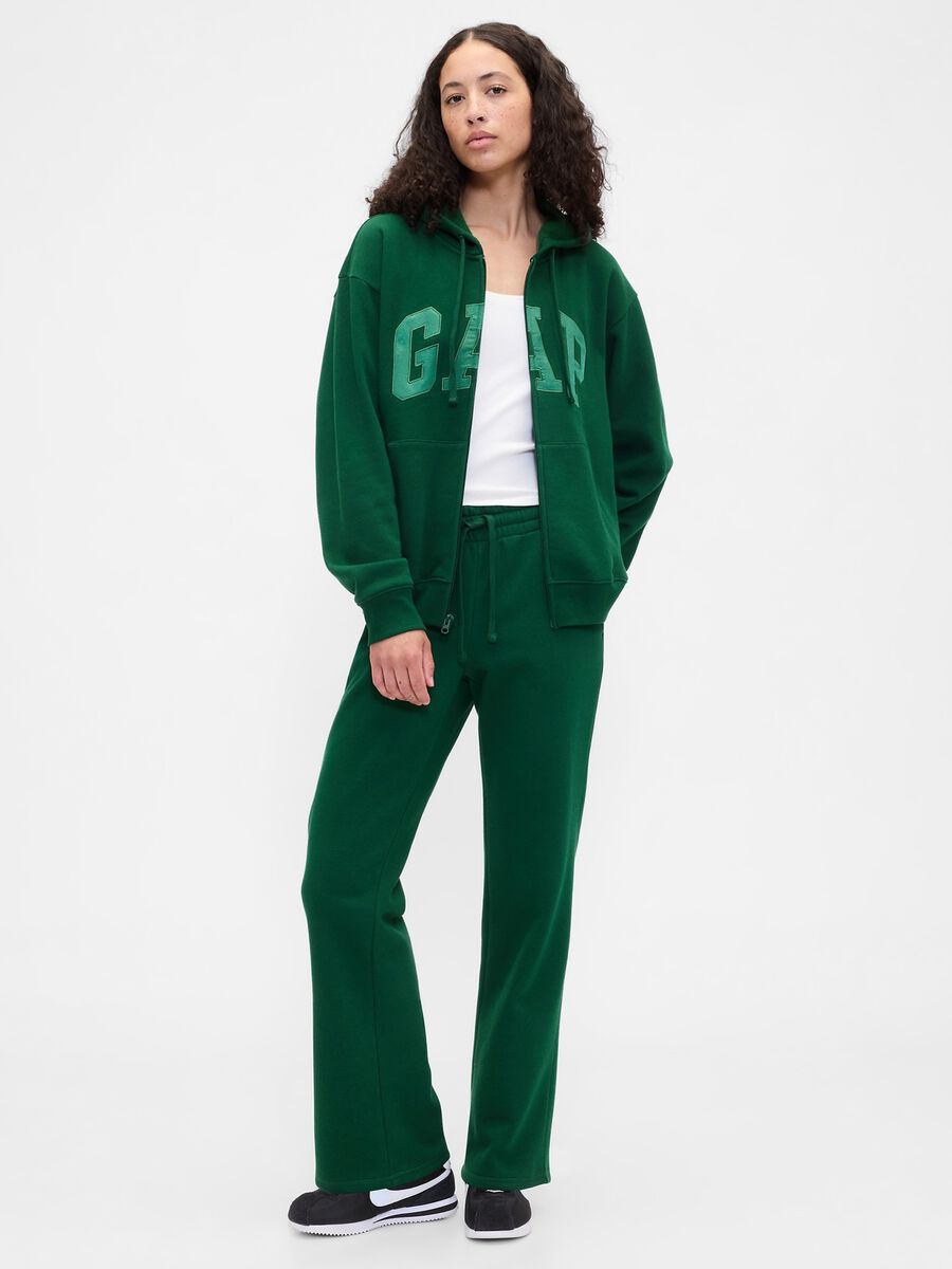 Green Hooded Sweatshirt with Full Zip_2