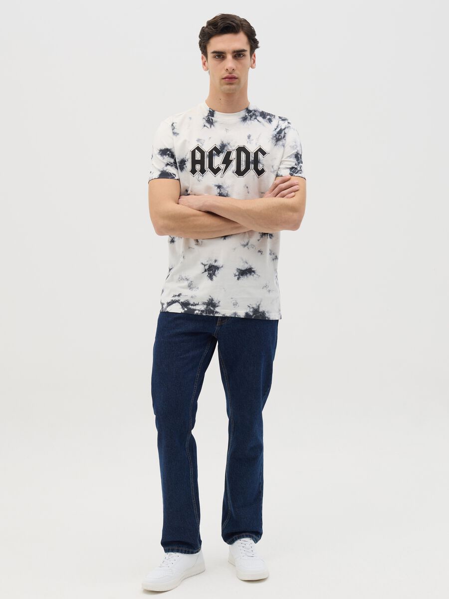 Tie-dye T-shirt with AC/DC print_1