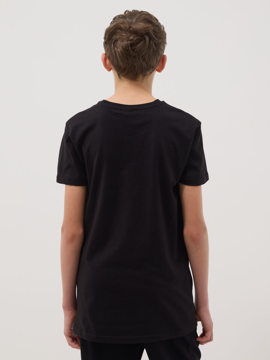Kids' pure black cotton Minecraft T-shirt_2