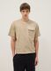 Beige pure cotton regular fit t-shirt with pocket_1