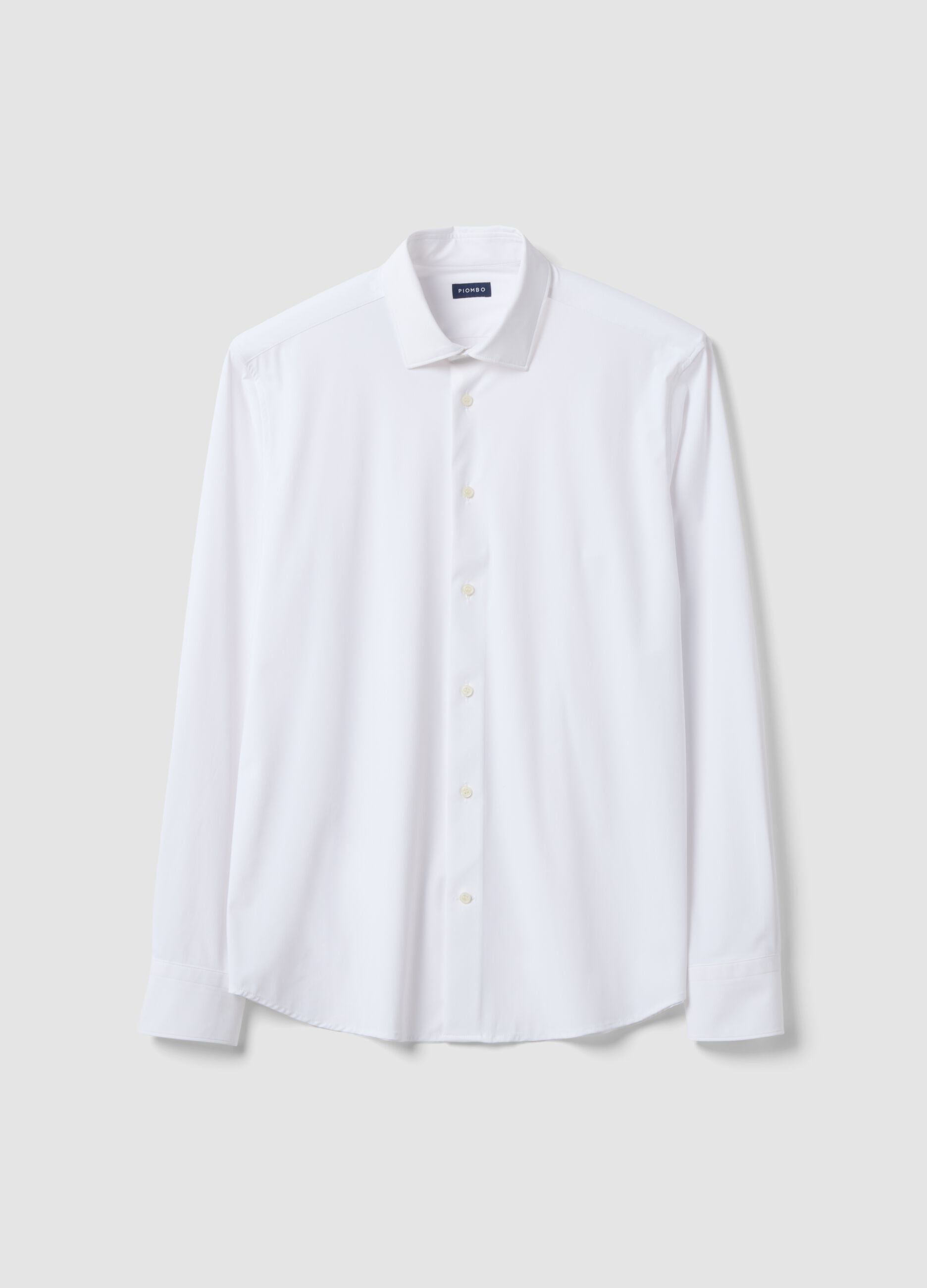 White slim-fit shirt in breathable stretch fabric with 4-way stretch