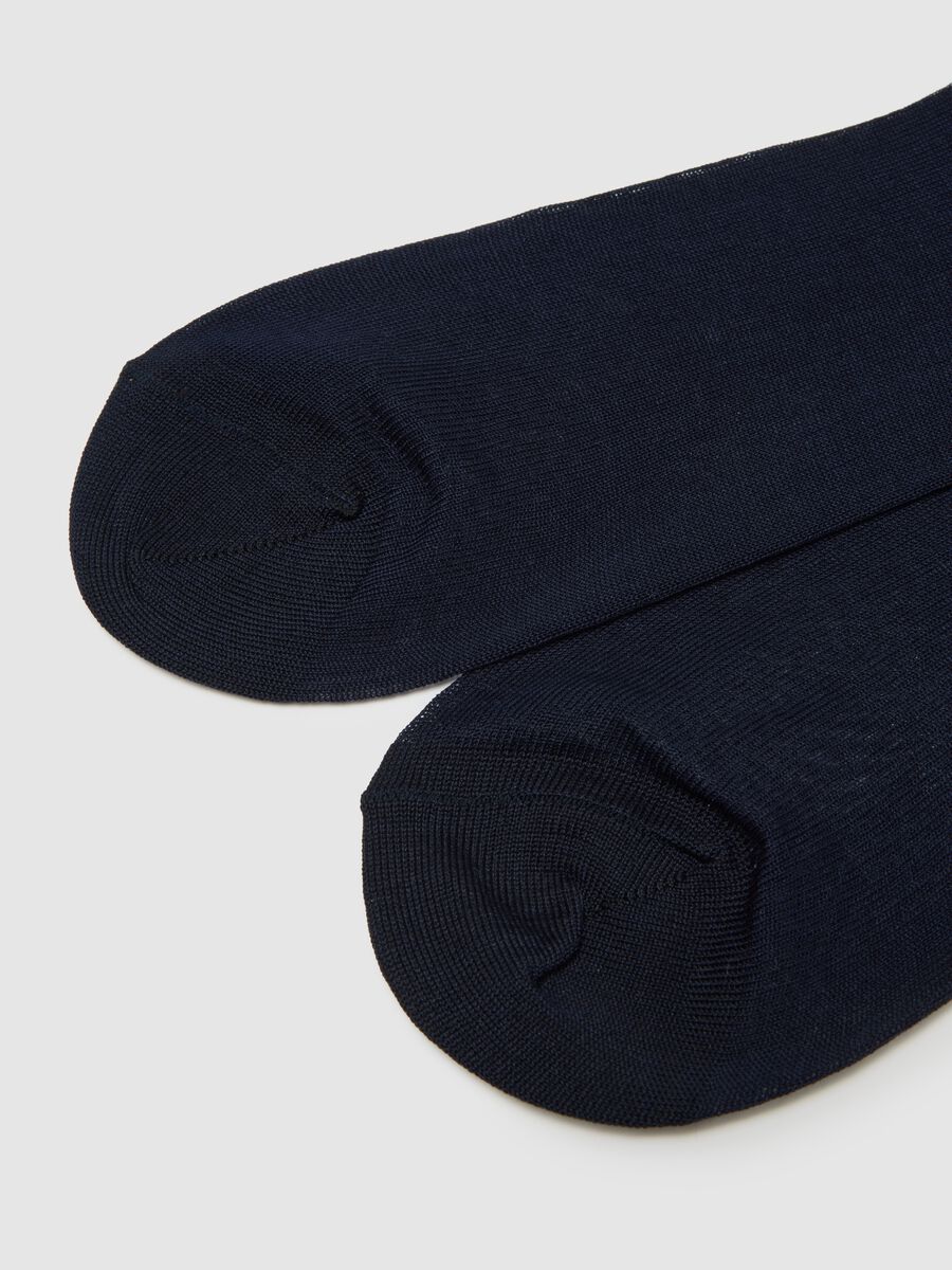 Tripack di calze lunghe in puro cotone blu_2