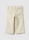Beige pure cotton regular fit trousers for girls_0