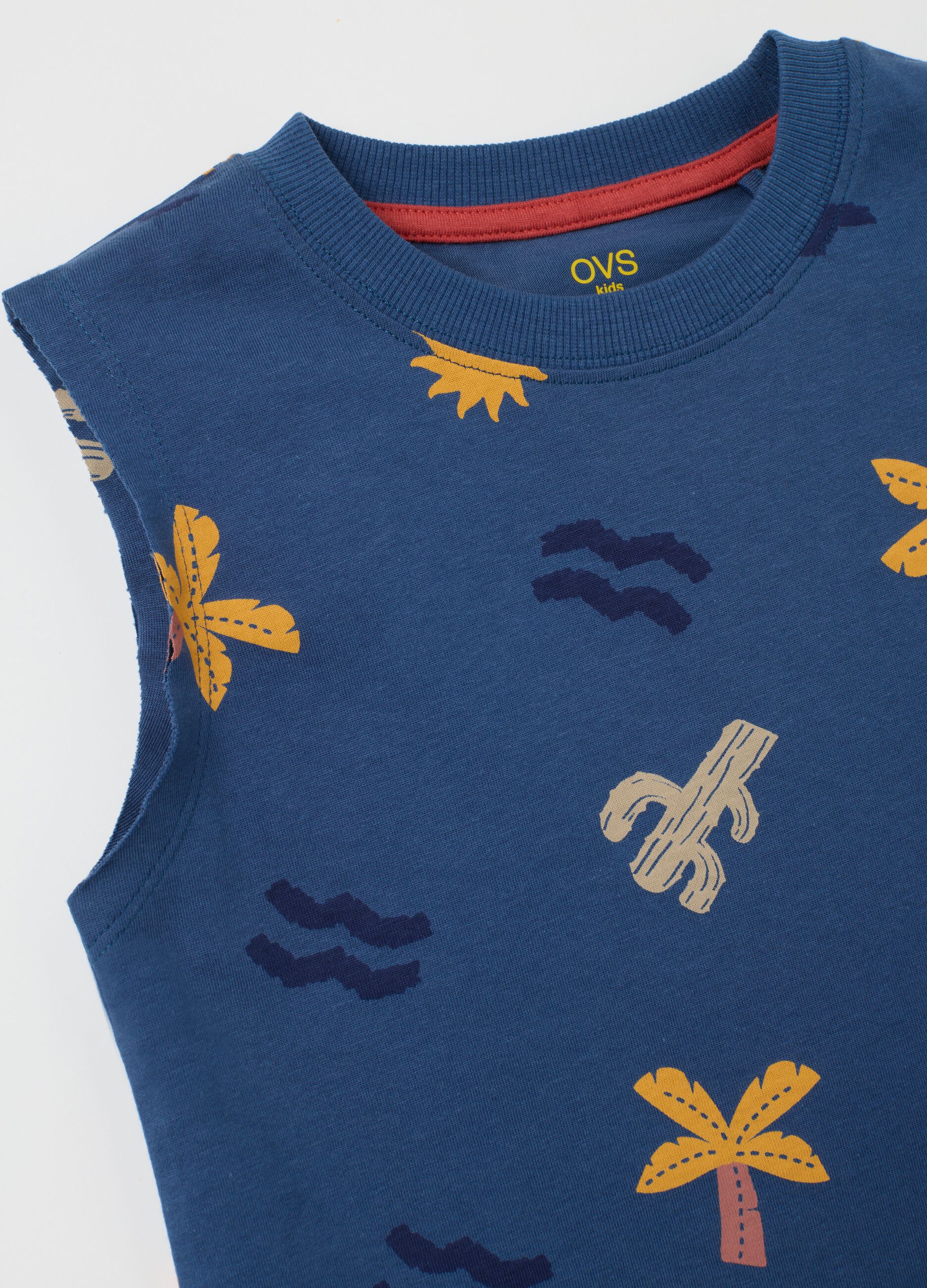 Children's blue pure cotton T-shirt - regular fit
