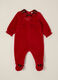 Red cotton blend baby suit_0