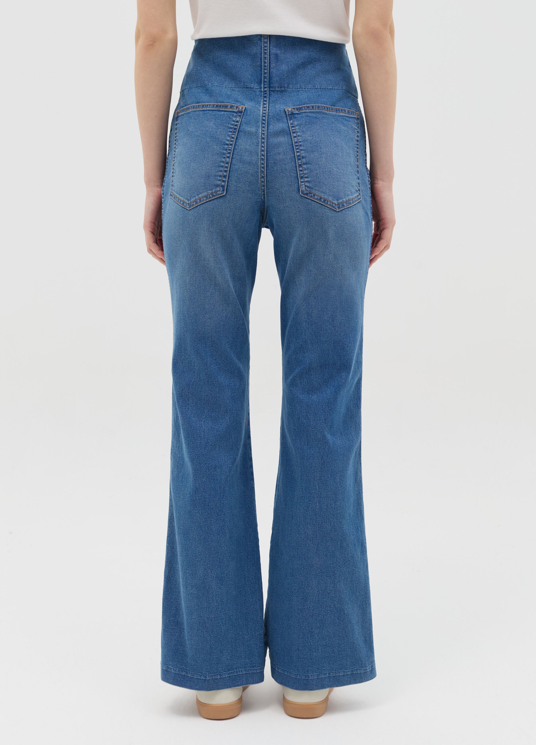 Flare-fit maternity treggings in denim