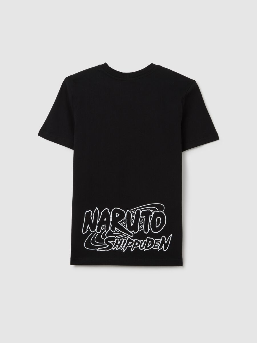 Boys’ oversized black T-shirt in 100% cotton with Naruto print_1