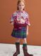 Girls&rsquo; multicolour stretch viscose checked skirt_0