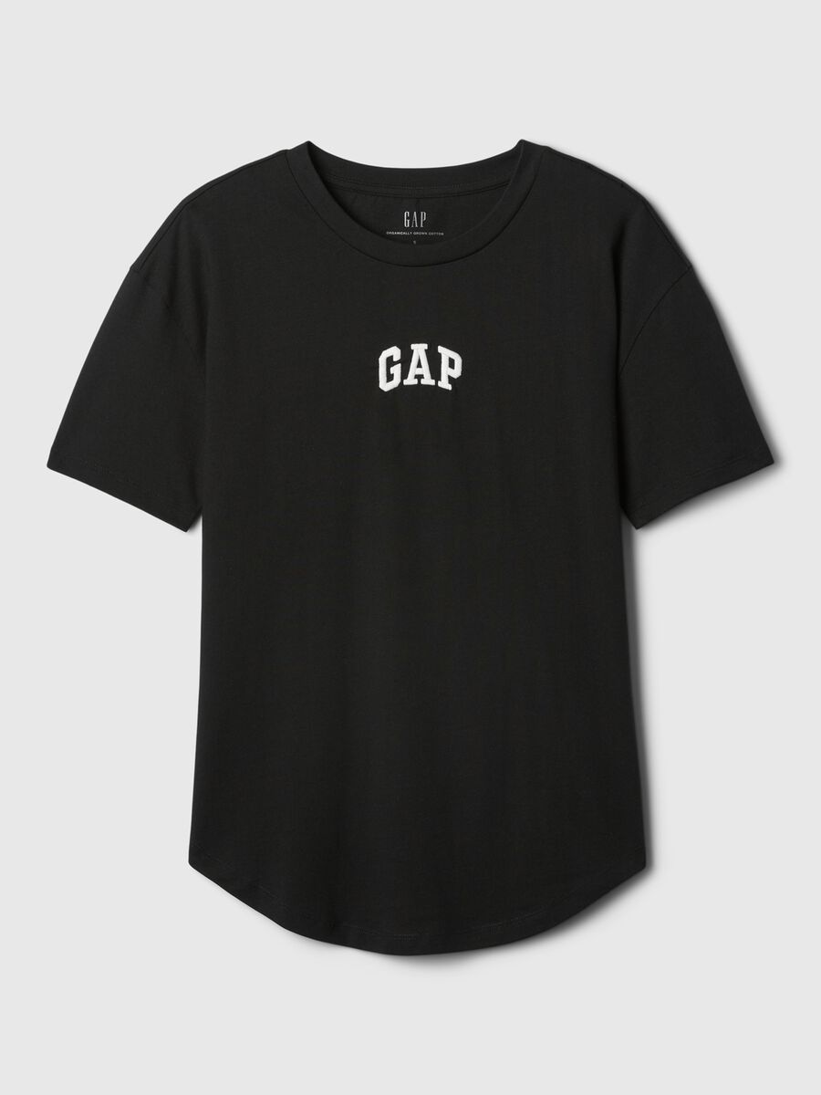 Black cotton short-sleeve T-shirt_4