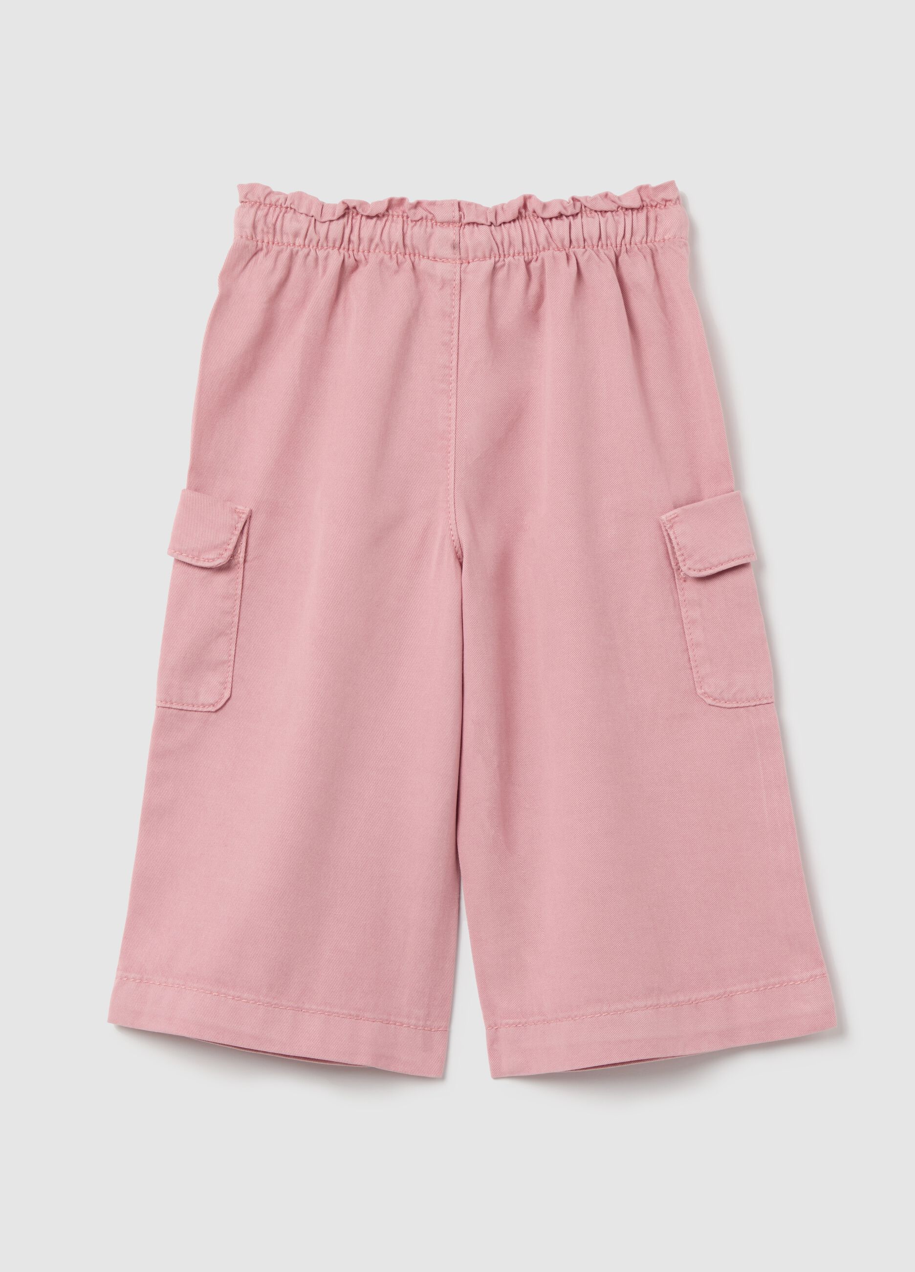 Pantaloni cargo in Lyocell e cotone con coulisse 