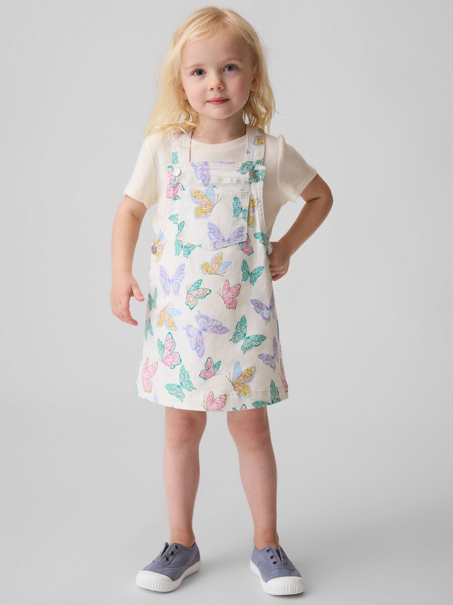 Cotton dress with butterfly print_0