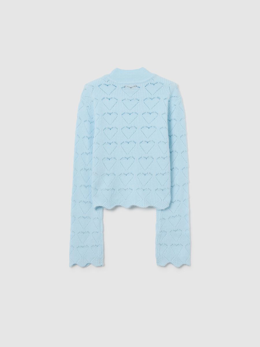 Blue sweater with heart design_1