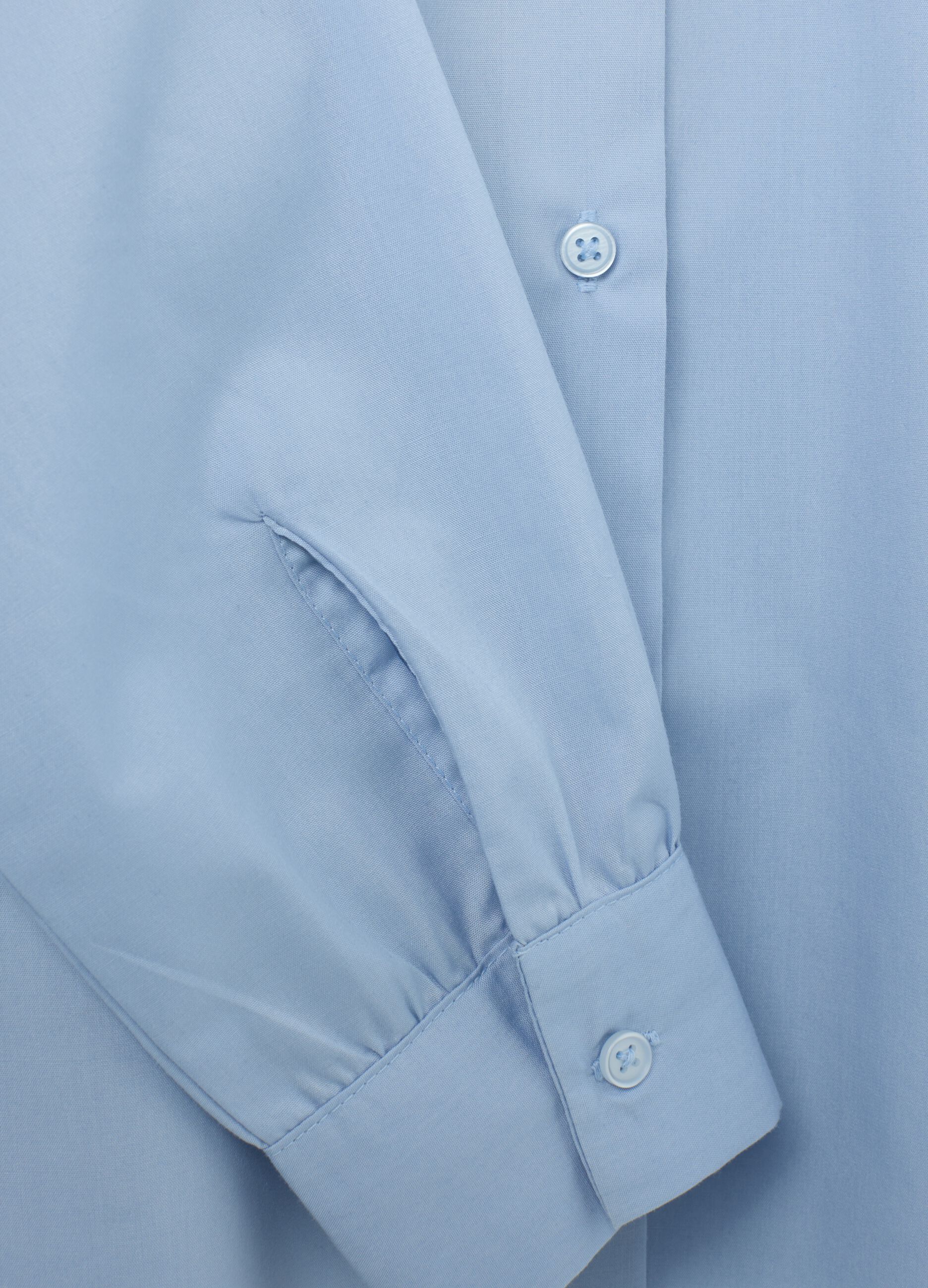 Blue slim fit cotton blend shirt
