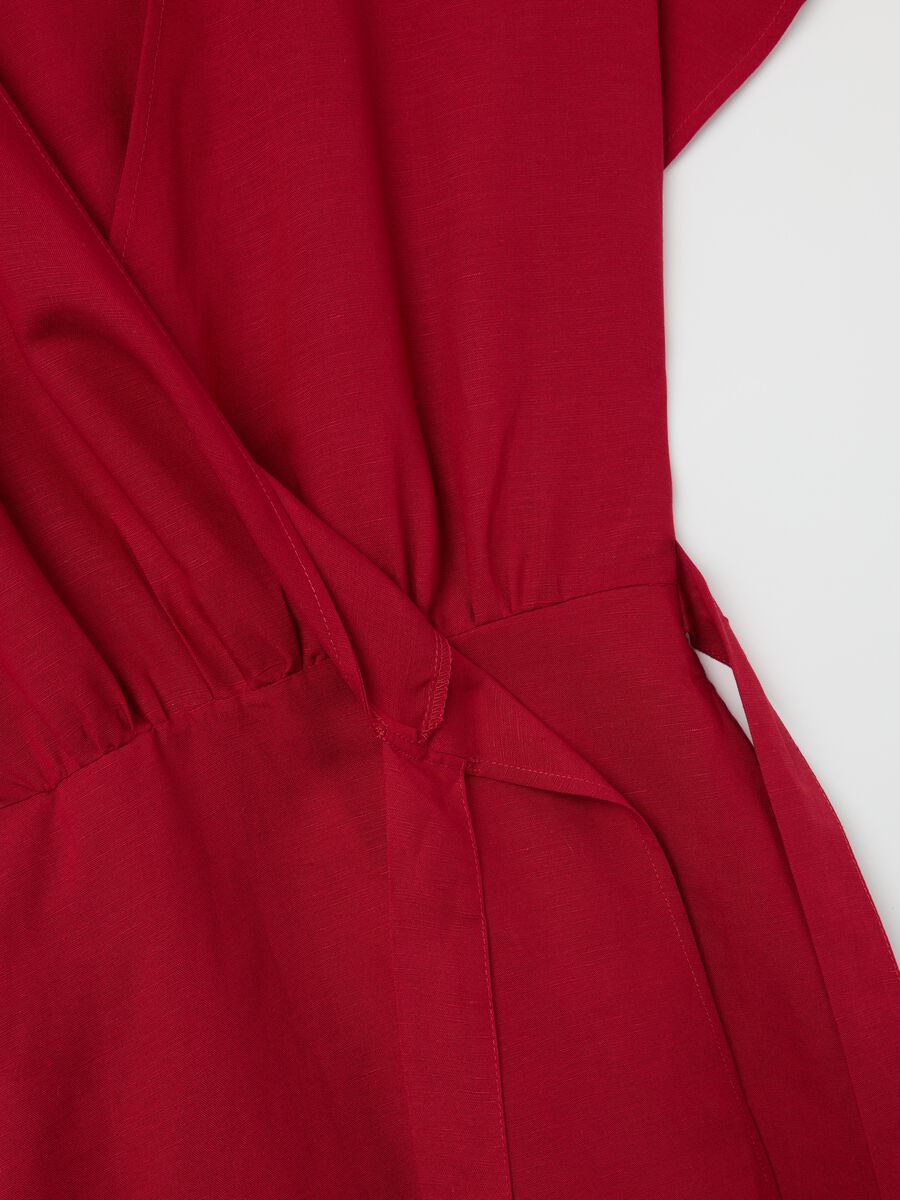 Vestito corto rosso a portafoglio_1