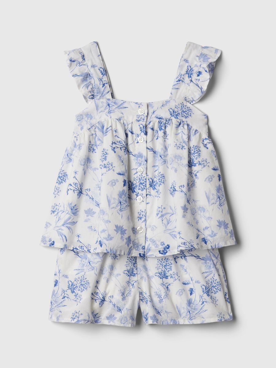 Top and shorts set with floral print_0