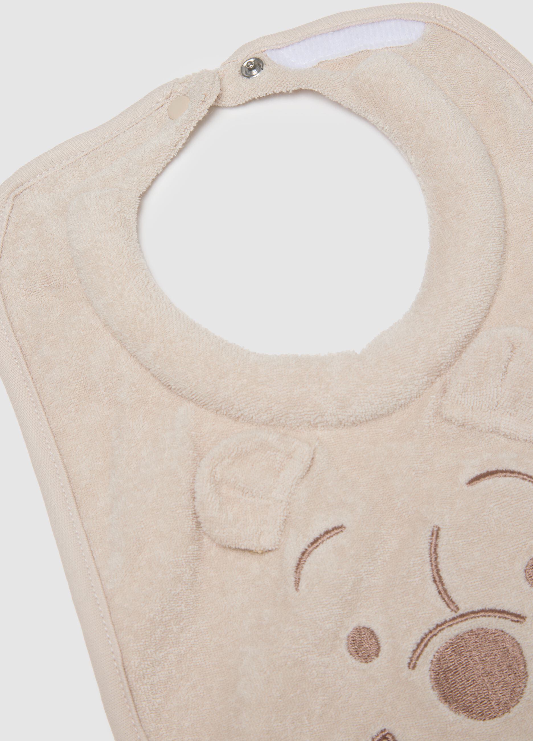 Twin pack multicolour pure cotton baby bibs with embroidery