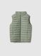 Green padded regular fit boys' gilet with hood_0