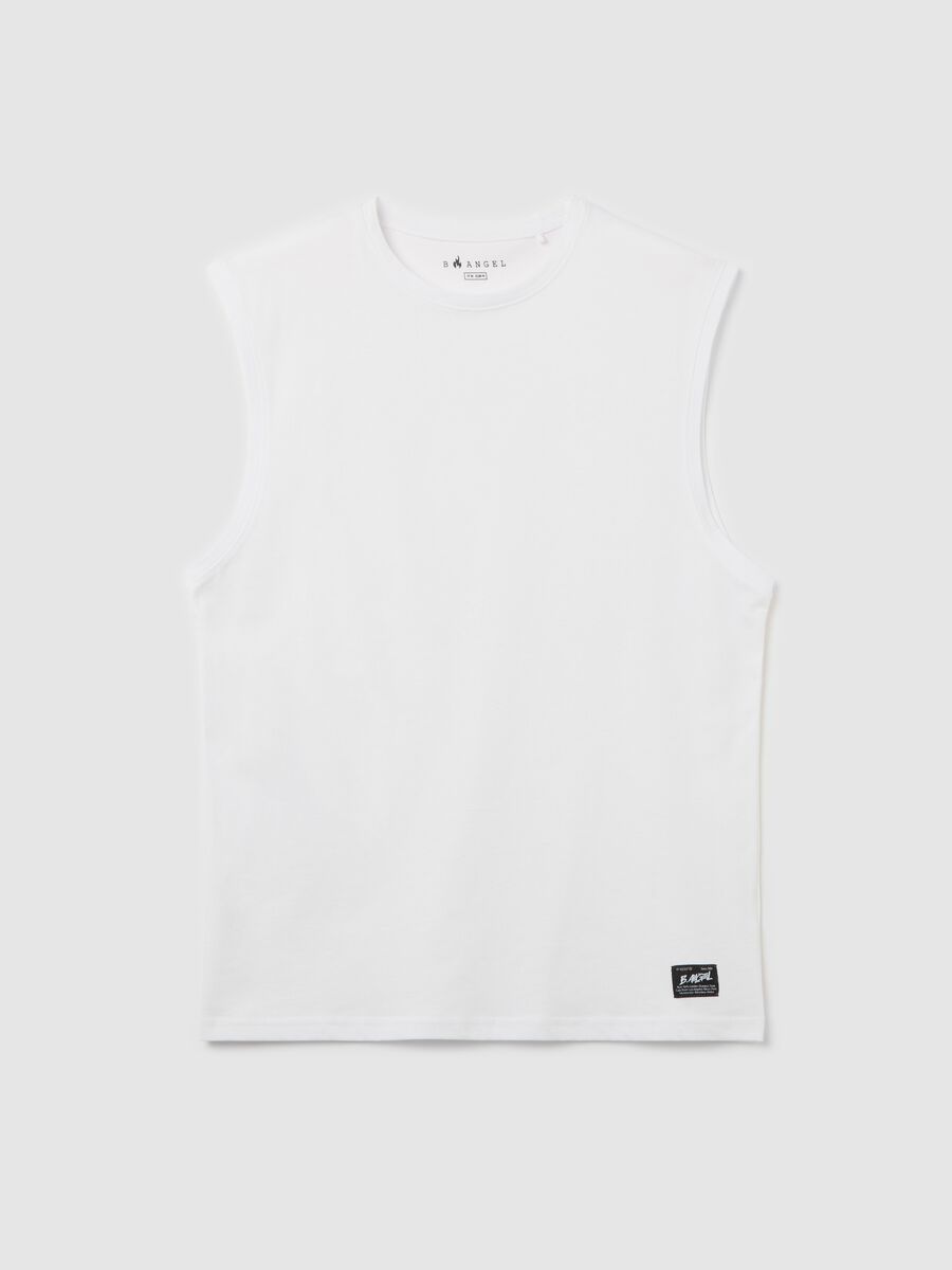 Cotton racerback vest with round neck_4