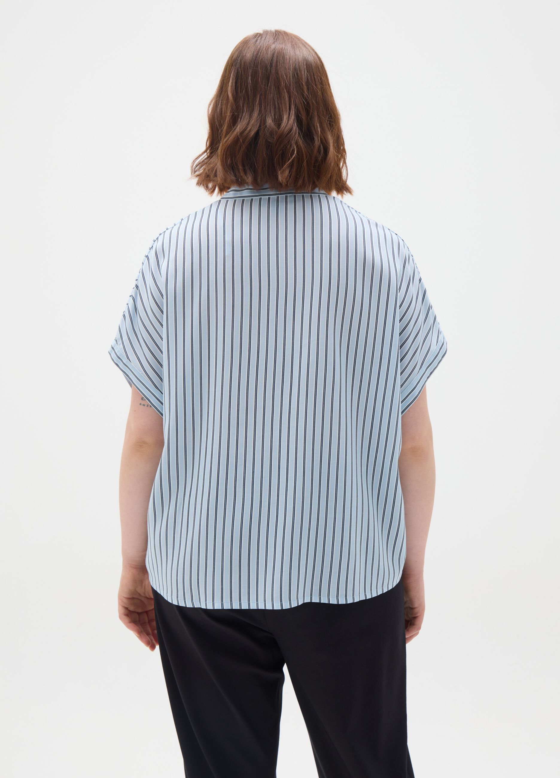 Multicolour pure viscose blouse in regular fit