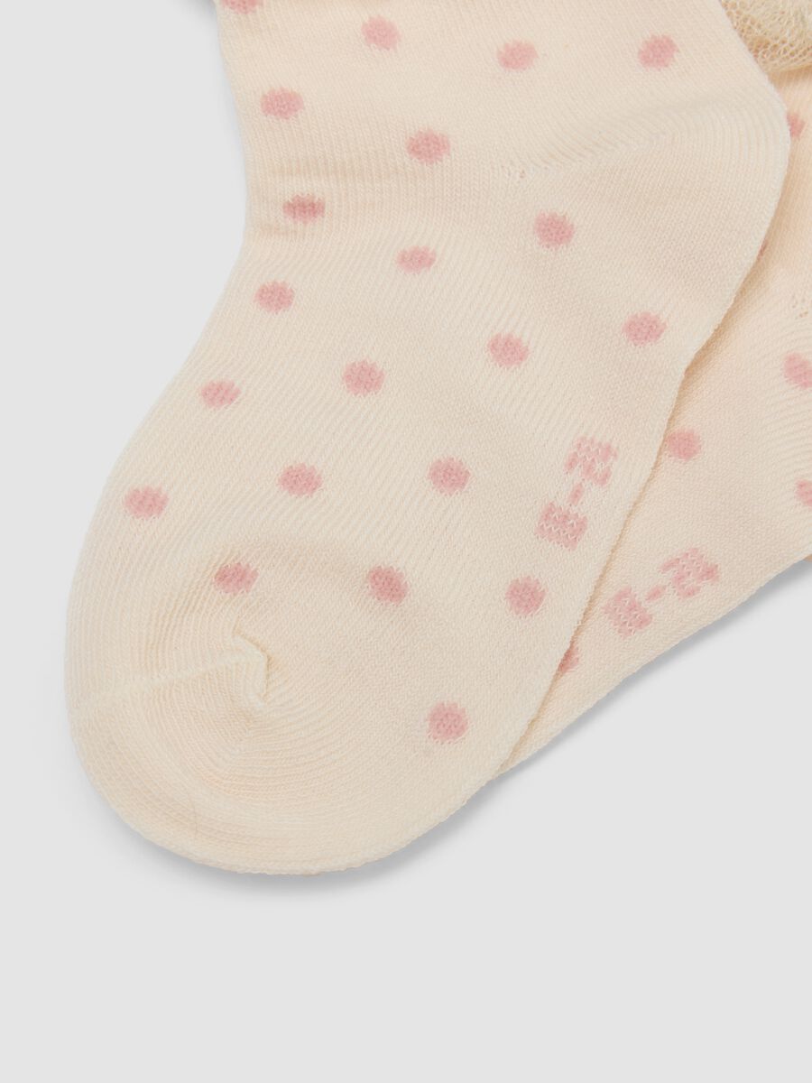 Multicolour stretch cotton blend socks tripack for baby girls_1