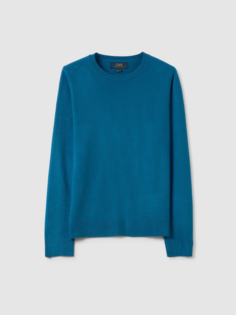 Blue crew neck regular fit sweater_4