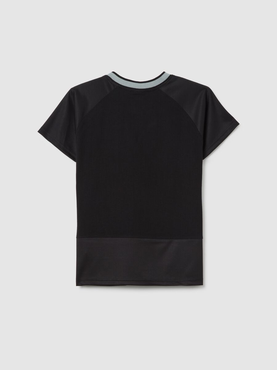 T-shirt da bambino in puro cotone nero con stampa LA KINGS_1
