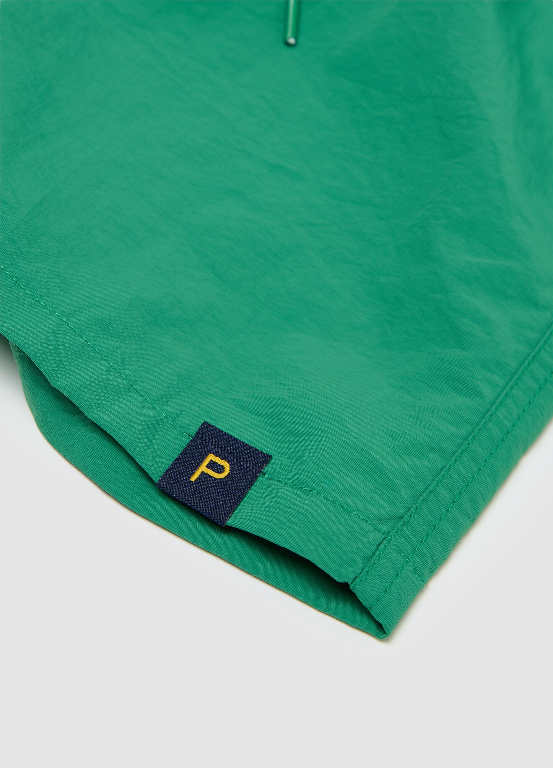 Men’s regular fit swim boxers in green blend with elastic waist
