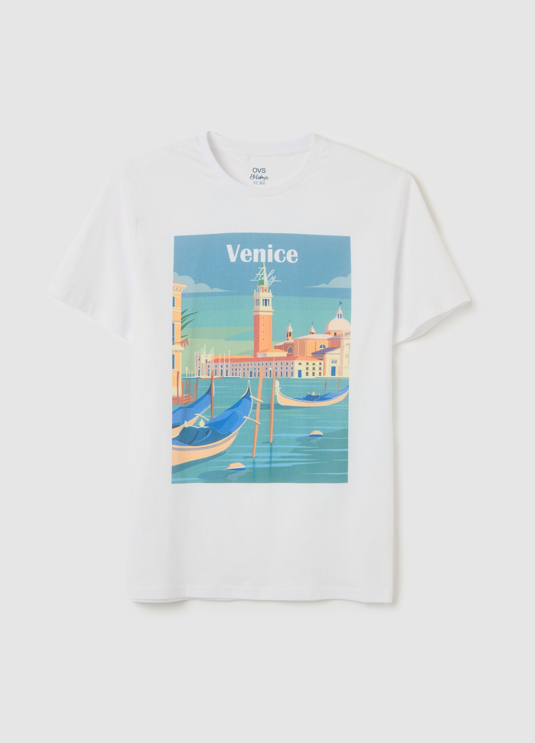 T-shirt in cotone con stampa "Venice Italy"