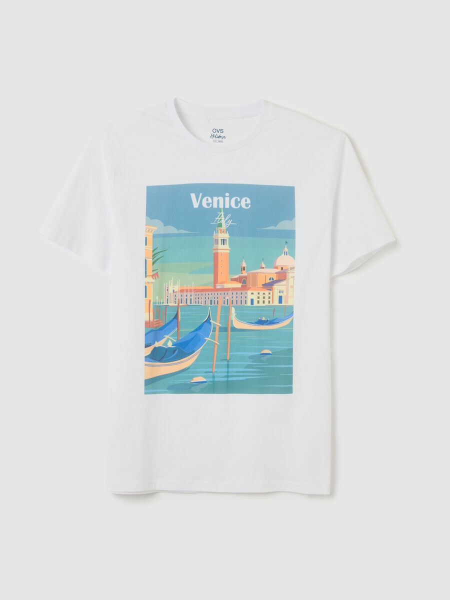 Cotton T-shirt with "Venice Italy" print_4