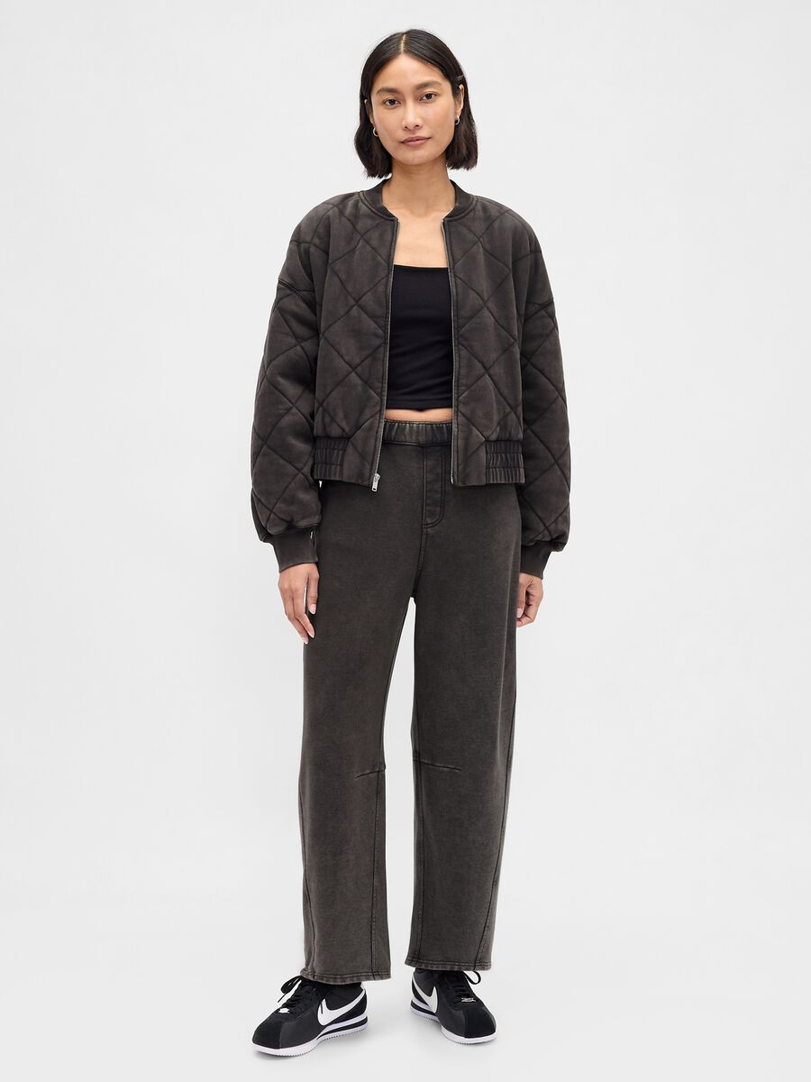Pantaloni in misto cotone a gamba larga_0