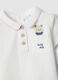 White pure cotton polo shirt for newborns with regular fit and embroidery_2