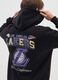 Black Hooded Sweatshirt with Los Angeles Lakers Logo_3