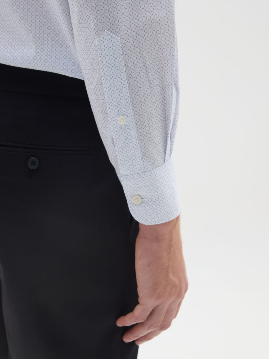 Blue Stretch Cotton Regular Fit Shirt_3