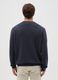 Blue crew neck sweater in regular fit wool blend_2