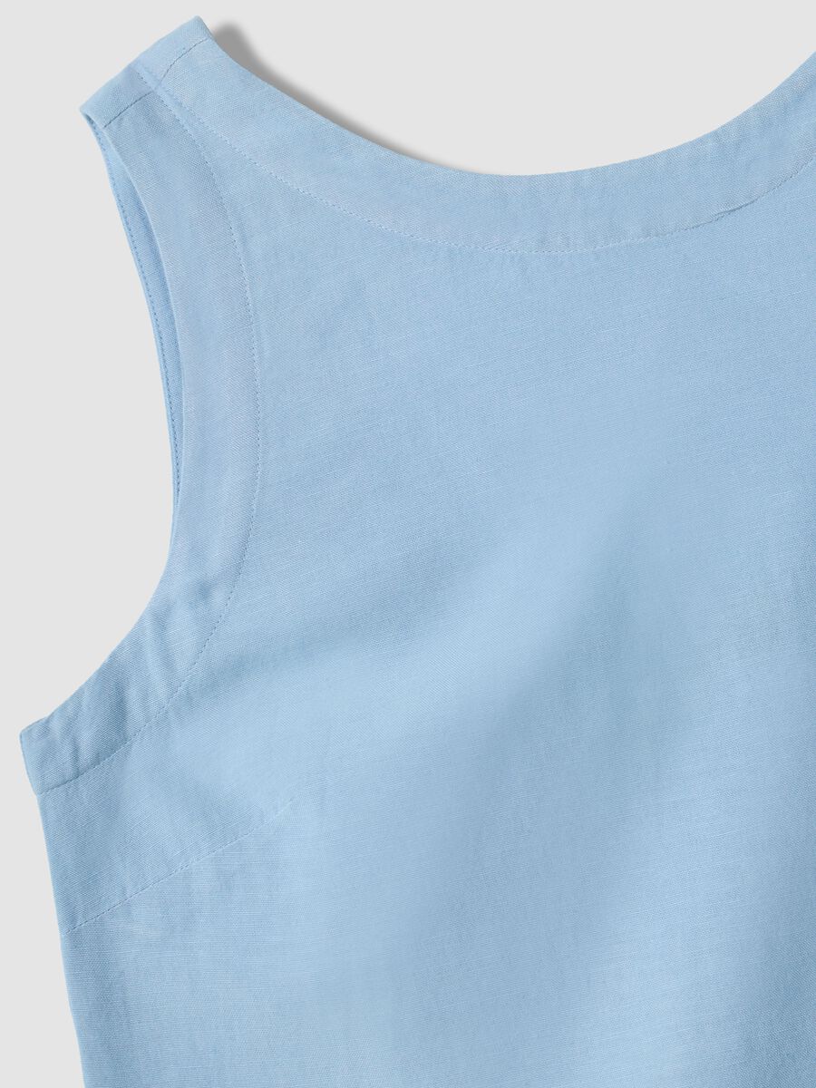 Light blue regular-fit dress in a viscose, cotton and linen blend_5