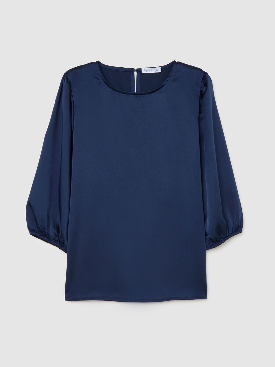 Regular fit blue blouse with long sleeves_4