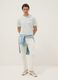 Blue slogan T-shirt in pure cotton, regular fit_0