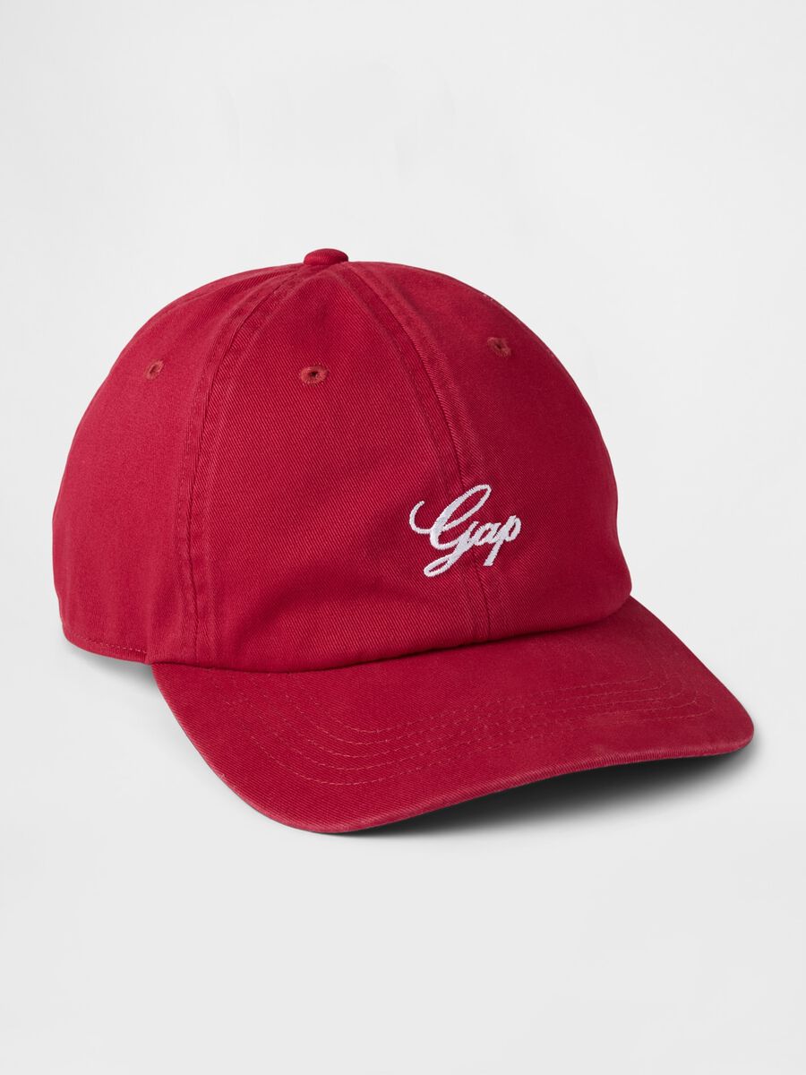 Cotton baseball cap with logo embroidery_0