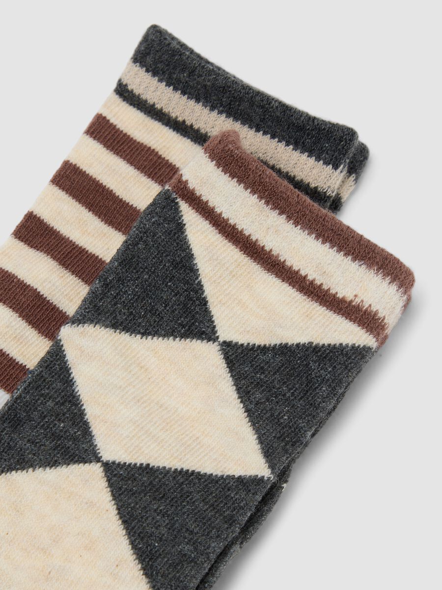Tripack di calze lunghe beige in cotone organico elasticizzato_2