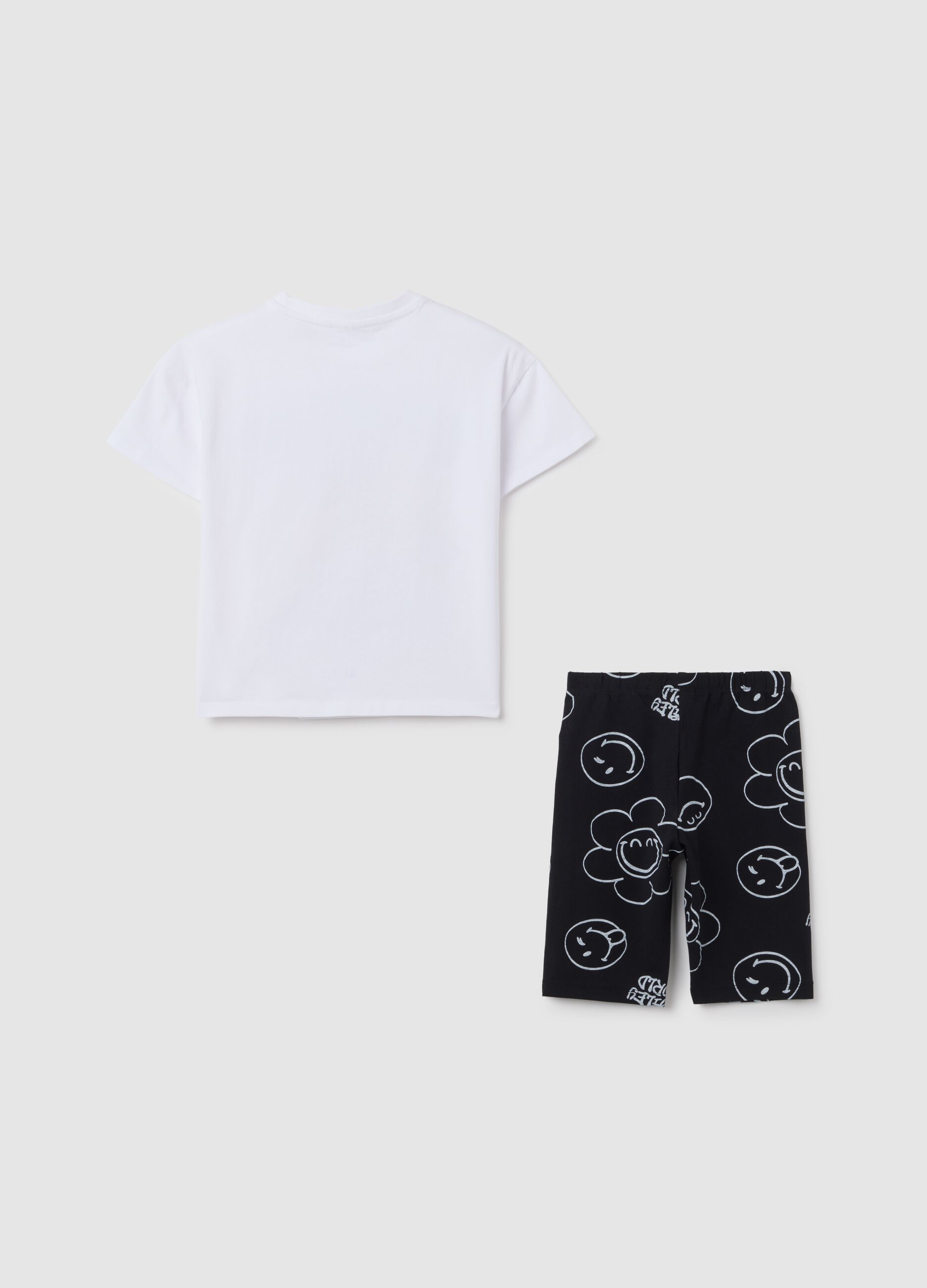 Set t-shirt da bambina in cotone bianco regular fit